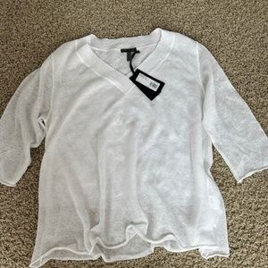 OSKA Kalyn WHITE Linen Blend Pullover, Top, Sweater, Size 4  Or  12/14 Women’s